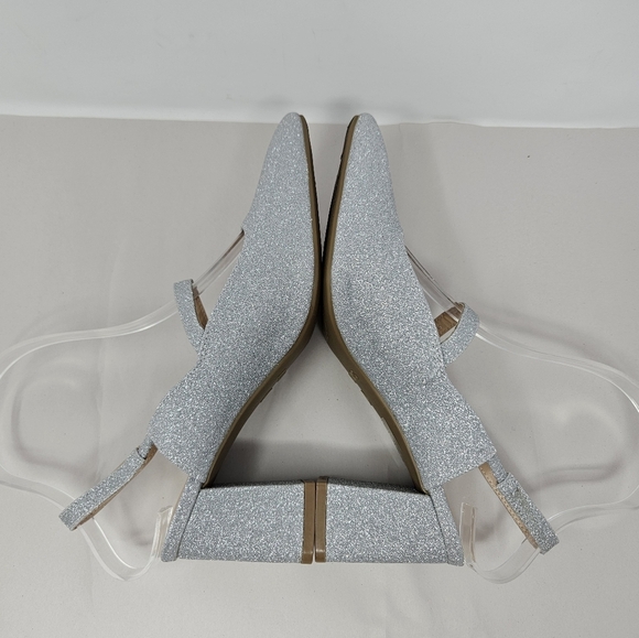 Dream Pairs High Heels Womens Sz 6.5 Silver Glitter Sling Back Mary Jane Strap - Picture 5 of 10